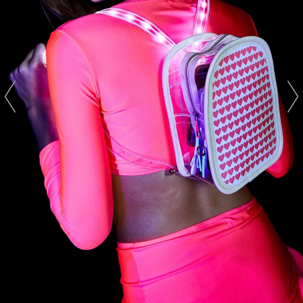 Pink Led light up festival bag pack